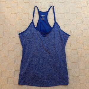 Avia Women's Heather Blue Racerback Athletic Tank Top, Size Medium